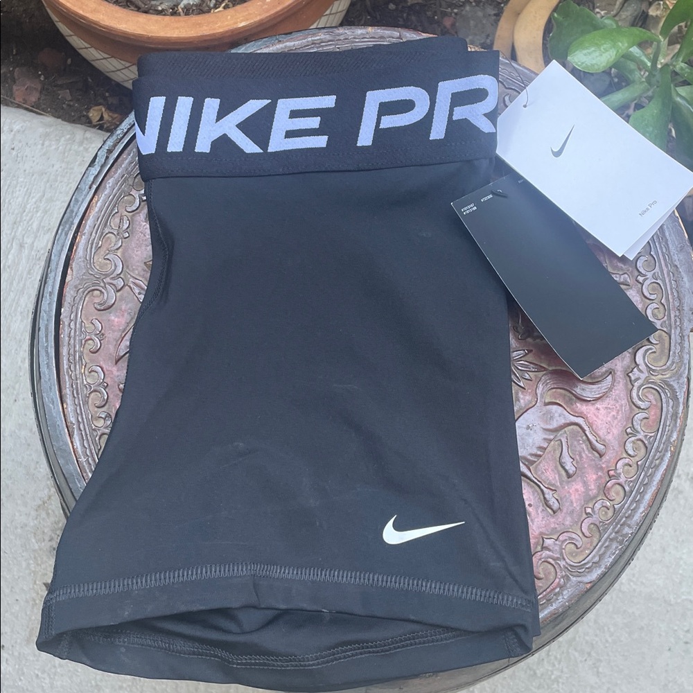 Nike Black Compression Shorts with White Logo